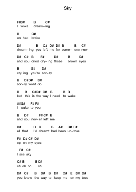 Sky Piano letter notes by Joshua Radin - Arr.Diaphil