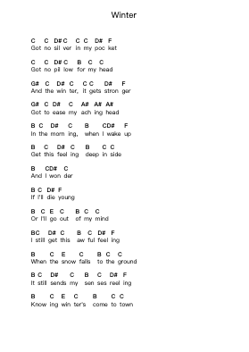 Winter ピアノの音符 by Judas Priest - Arr.Jeno Willlotte