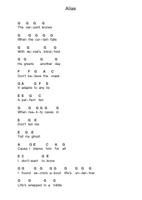 Alias Piano letter notes by In Flames - Arr.Whittrine Pruham
