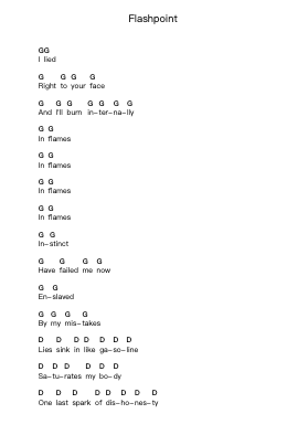 Flashpoint 钢琴字母谱由 Fear Factory - 编曲 Myrxia Frankpound