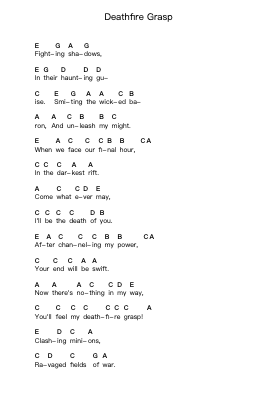 Deathfire Grasp Piano letter notes by Pentakill - Arr.Borgriel