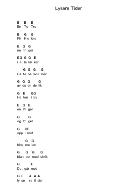 Lysere Tider ピアノの音符 by Raga Rockers - Arr.Woodthorne Rylee