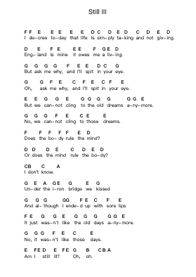 Still Ill Piano letter notes by The Smiths - Arr.Glosper