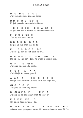 Face A Face पियानो पत्र नोट्स द्वारा Minimum Serious - Arr.Bingpiers Georlance