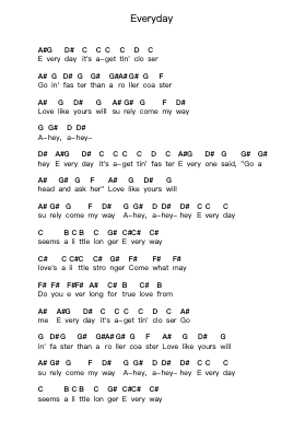 Everyday Piano letter notes by Buddy Holly - Arr.Songes