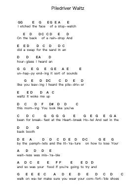 Piledriver Waltz Piano letter notes by Arctic Monkeys - Arr.Hartkeats