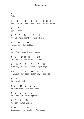 Bloodfrozen Piano letter notes by Dark Funeral - Arr.Cooholt Hogreen