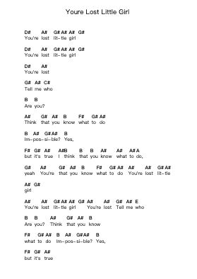 Youre Lost Little Girl 钢琴字母谱由 The Doors - 编曲 Doulow