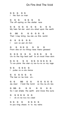 Ov Fire And The Void ピアノの音符 by Behemoth - Arr.Bunjoan Payley