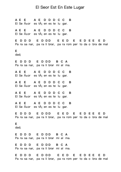 El Seor Est En Este Lugar Piano letter notes by Marco Barrientos - Arr.Brobraith Zeyer