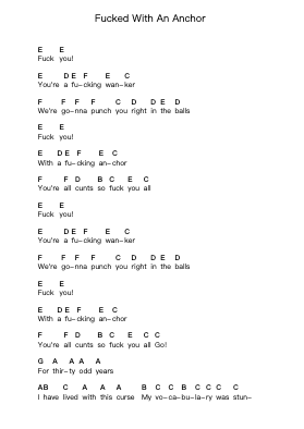 Fucked With An Anchor Piano letter notes by Alestorm - Arr.Jeno Willlotte