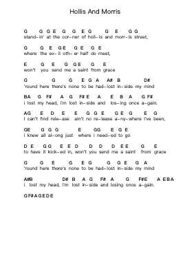 Hollis And Morris โน้ตตัวอักษรเปียโนโดย The Trews - Arr.Rosjay Sibylgale