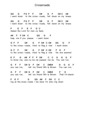 Crossroads Piano letter notes by John Mayer - Arr.Jorthodore Adegee