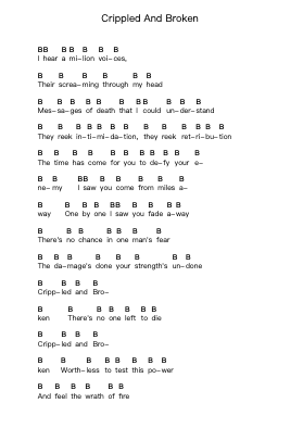 Crippled And Broken Piano letter notes by Kataklysm - Arr.Huzie