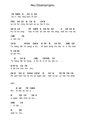 Aku Disampingmu पियानो पत्र नोट्स द्वारा Cilapop - Arr.Poundnions
