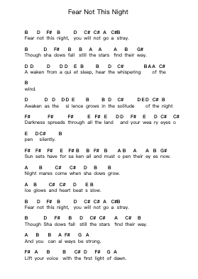 Fear Not This Night Piano letter notes by Jeremy Soule - Arr.Jaboyle Erve