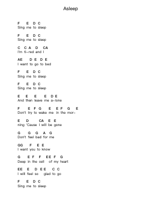 Asleep 鋼琴字母譜由 The Smiths - 編曲 Reygess