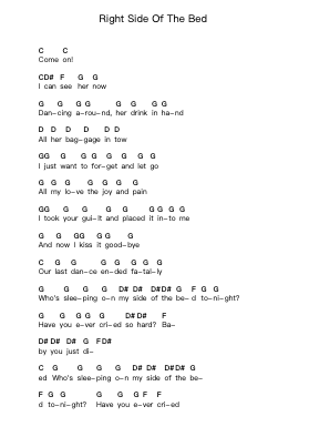 Right Side Of The Bed 钢琴字母谱由 Atreyu - 编曲 Eipsridge Zangphne