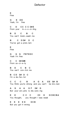 Defector Piano letter notes by Muse - Arr.Brightfrances