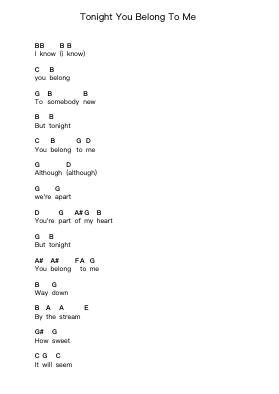 Tonight You Belong To Me Piano letter notes by Eddie Vedder - Arr.Wrightxon Tinett