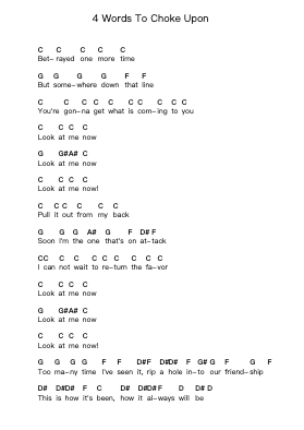 4 Words To Choke Upon 피아노 악보 Bullet For My Valentine - 편곡 Stilris Babty
