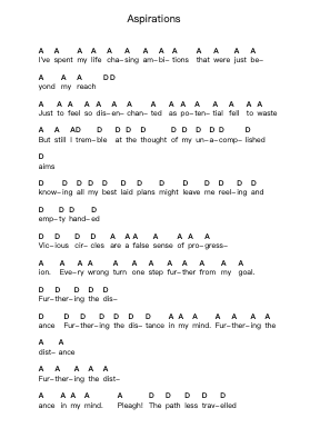 Aspirations Piano letter notes by Polaris (Australia) - Arr.Lautus Phichad