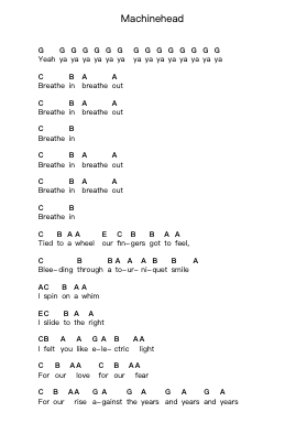 Machinehead Ghi chú đàn piano bởi Bush - Arr.Odemick