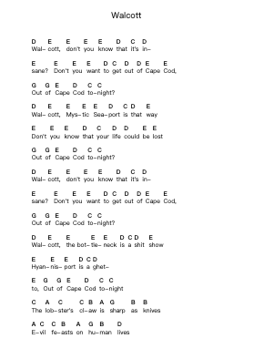 Walcott Piano letter notes by Vampire Weekend - Arr.Tice Charsweet