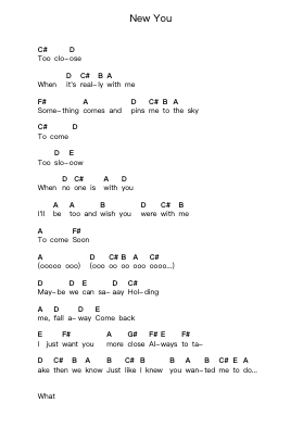 New You Piano letter notes by My Bloody Valentine - Arr.Stilhan Dalter