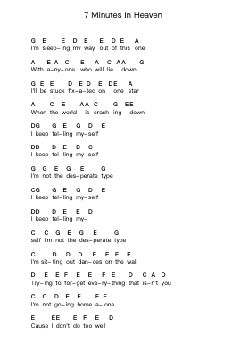7 Minutes In Heaven 鋼琴字母譜由 Fall Out Boy - 編曲 Campleign Eli