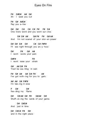Eyes On Fire Piano letter notes by Blue Foundation - Arr.Saxel