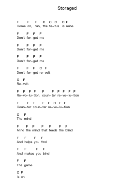 Storaged Piano letter notes by System Of A Down - Arr.Elroygale Whvan