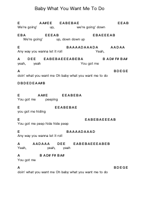 Baby What You Want Me To Do ピアノの音符 by Elvis Presley - Arr.Lenshaw