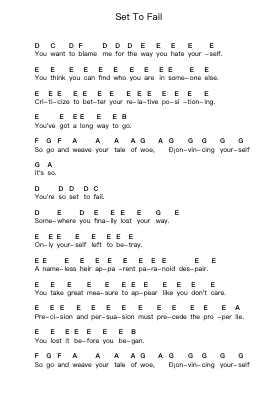 Set To Fail Catatan huruf piano oleh Lamb of God - Arr.Everbloor Frankrl