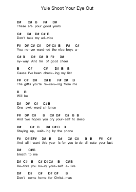 Yule Shoot Your Eye Out Piano letter notes by Fall Out Boy - Arr.Joeswift Mcyves