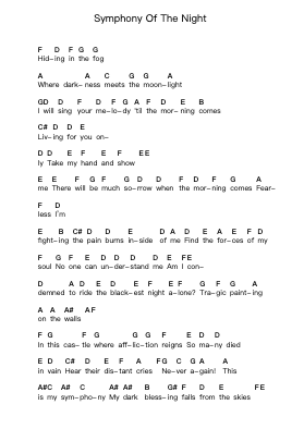 Symphony Of The Night ピアノの音符 by DragonForce - Arr.Sherrah Birroll
