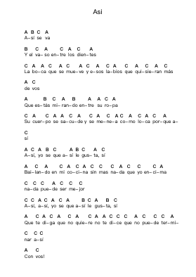 Asi Piano letter notes by El Bordo - Arr.Keliot Hicksner