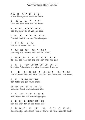 Vermchtnis Der Sonne Piano letter noten van Lacrimosa - Arr.Noelpiers Sonmann