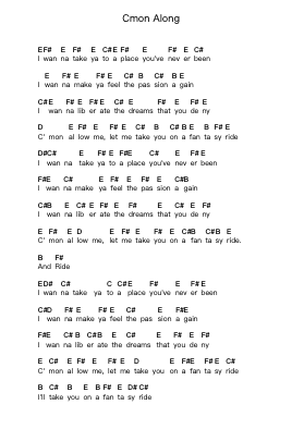 Cmon Along Notas de piano en letras por Rik Emmett - Arr.Cisbrian Jestier