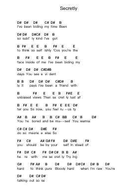 Secretly Nota surat piano oleh Skunk Anansie - Arr.Leron