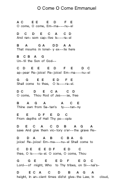 O Come O Come Emmanuel Piano letter notes by Bad Religion - Arr.Gregan Forslome