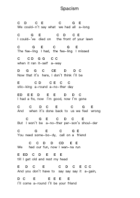 Spacism Piano letter notes by Young Statues - Arr.Gorliz