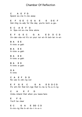 Chamber Of Reflection 钢琴字母谱由 Mac DeMarco - 编曲 Blumeto