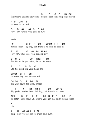 Static Piano letter notes by Mr. Big - Arr.Troyning