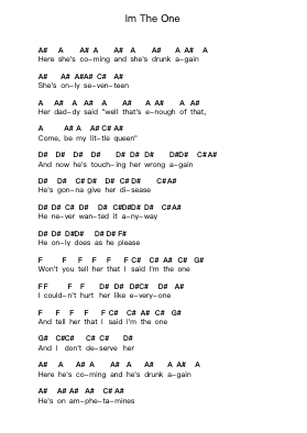 Im The One Piano letter notes by Seether - Arr.Rosjay Sibylgale
