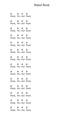 Robot Rock Piano letter notes by Daft Punk - Arr.Spenborg