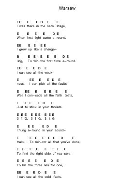 Warsaw Piano letter notes by Joy Division - Arr.Grever Carhume