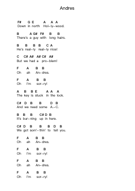 Andres Piano letter notes by L7 - Arr.Toutchill