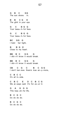 57 Piano letter notes by Biffy Clyro - Arr.Halrald