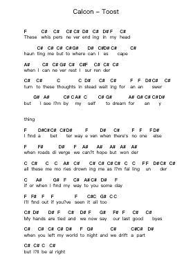 Calcon - Toost Piano letter notes by Misc Unsigned Bands - Arr.Relip